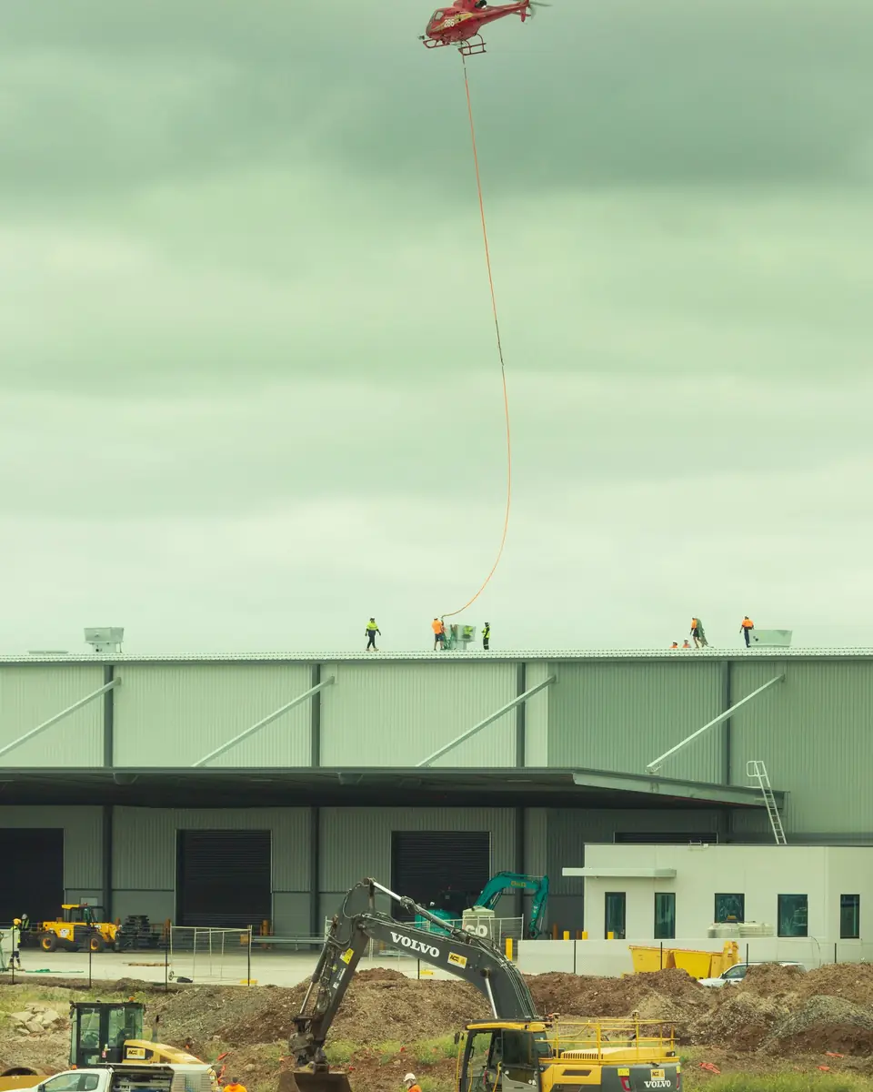 Construction work on an industrial building in Truganina, Victoria