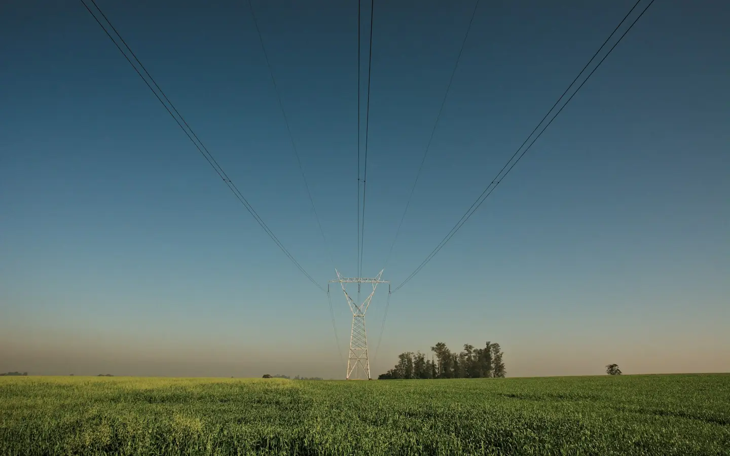 Transmission lines crossing agricultural land